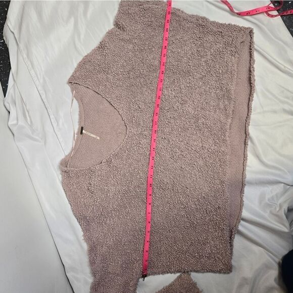 FREE PEOPLE popcorn pullover v-neck boxy cropped oversized‎ sweater M - Picture 8 of 10